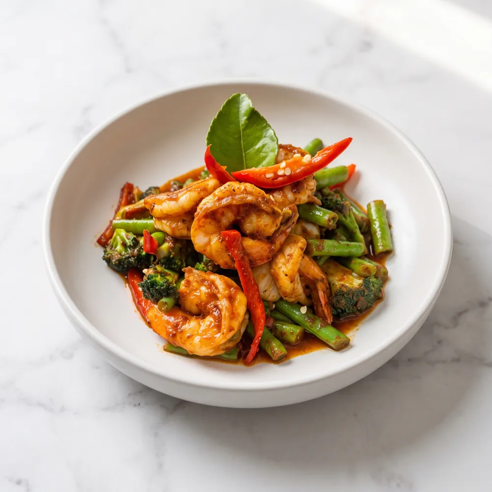 Prik Khing — prawn option pictured
