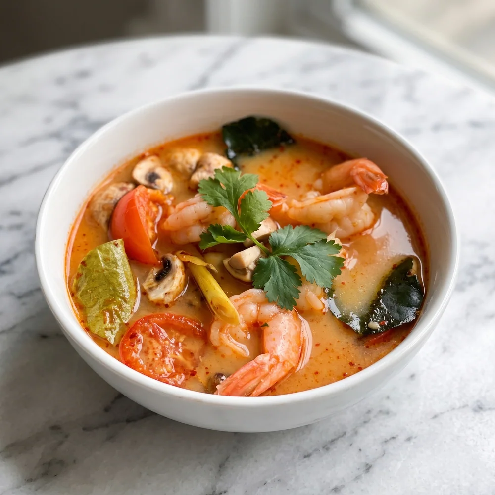 Tom Yum Soup — seafood option pictured